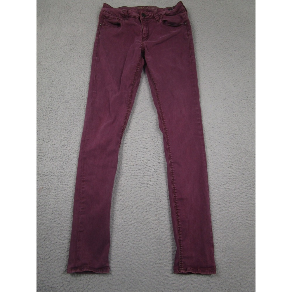 Mavi‎ Jeans Womens 26 Red Mid Rise Skinny Alexa Pockets Distressed